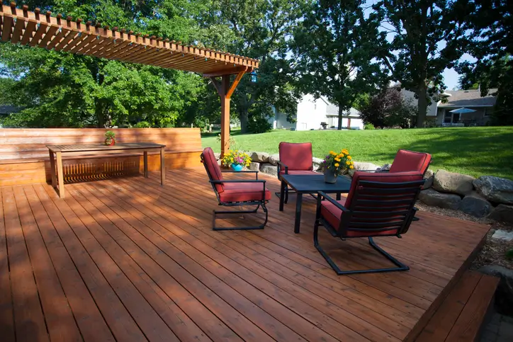 Well maintained backyard deck in Maryland