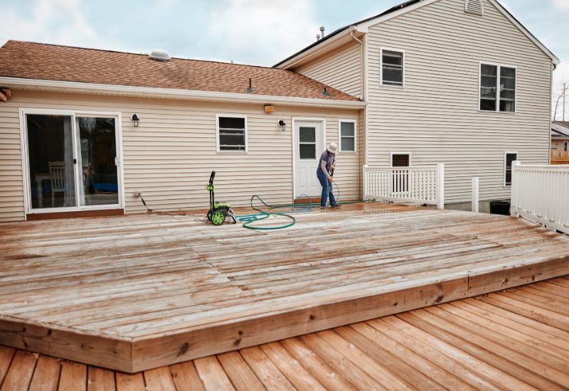 Five Star Deck Service experts remodeling the deck in Annapolis, MD