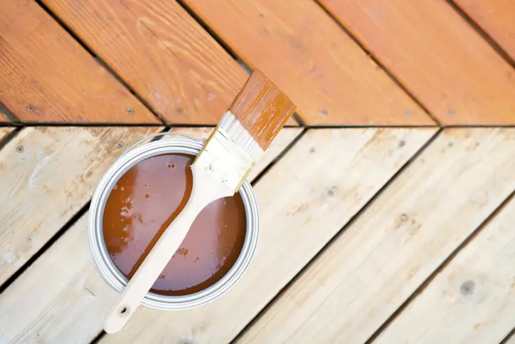 Staining weathered hardwood dock in Maryland